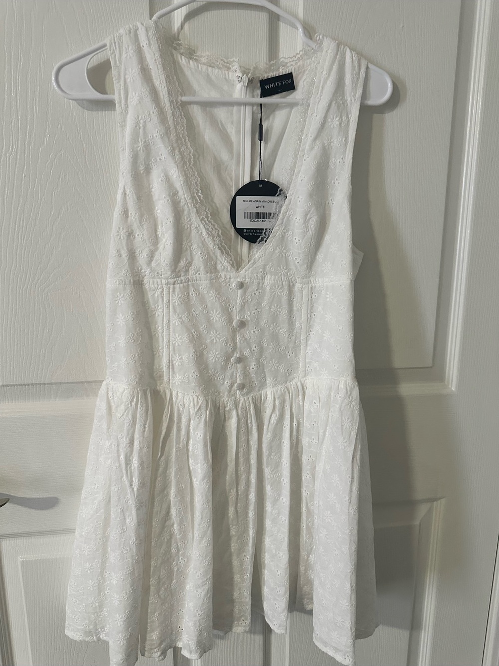 White Fox Boutique White Eyelet Mini Dress